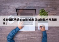 成都做区块链的公司[成都区块链技术开发团队]