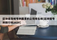 区块链发明专利最多的公司排名榜[区块链专利排行榜2020]