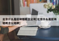 北京什么是区块链概念公司[北京什么是区块链概念公司啊]